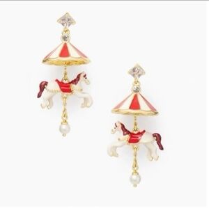 NWT Limited Edition Kate Spade Winter Wonderland Carousel Statement Earrings